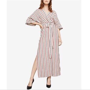 BCBG MAXARIA Striped Faux-Wrap Maxi Dress XXS
